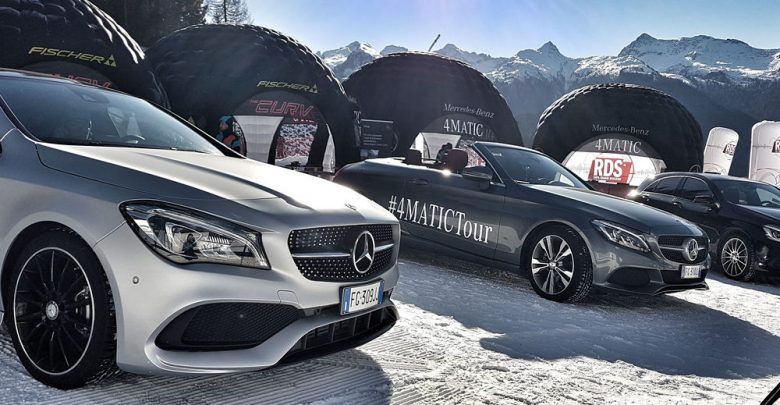 sulla neve in 4x4 Mercedes-Benz 4Matic