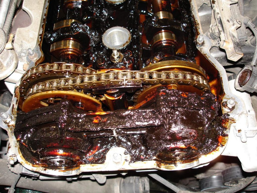 Wrong engine oil sludge