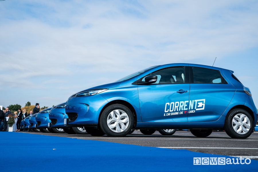 "Corrente" car-sharing elettrico a Bologna con Renault Zoe
