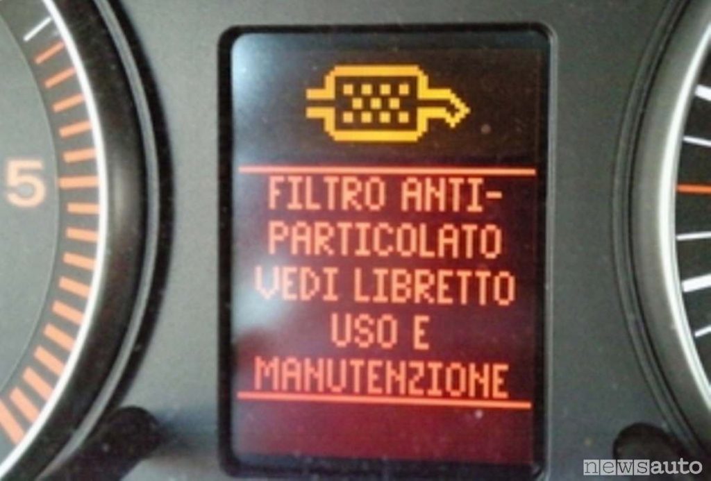 Spia accesa Filtro antiparticolato