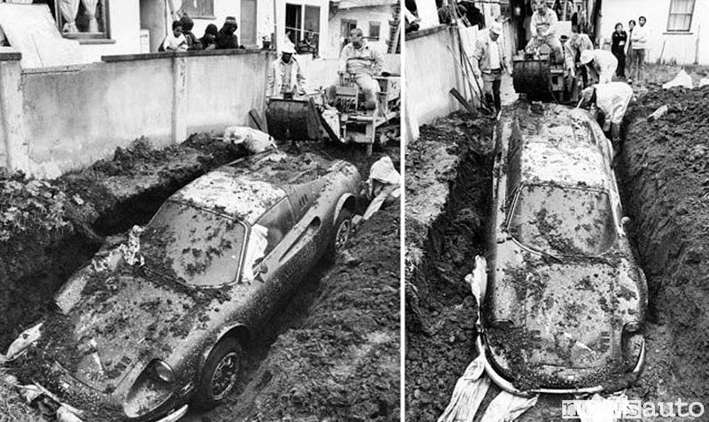 Ferrari Dino 246 GTS scomparsa furto simulato