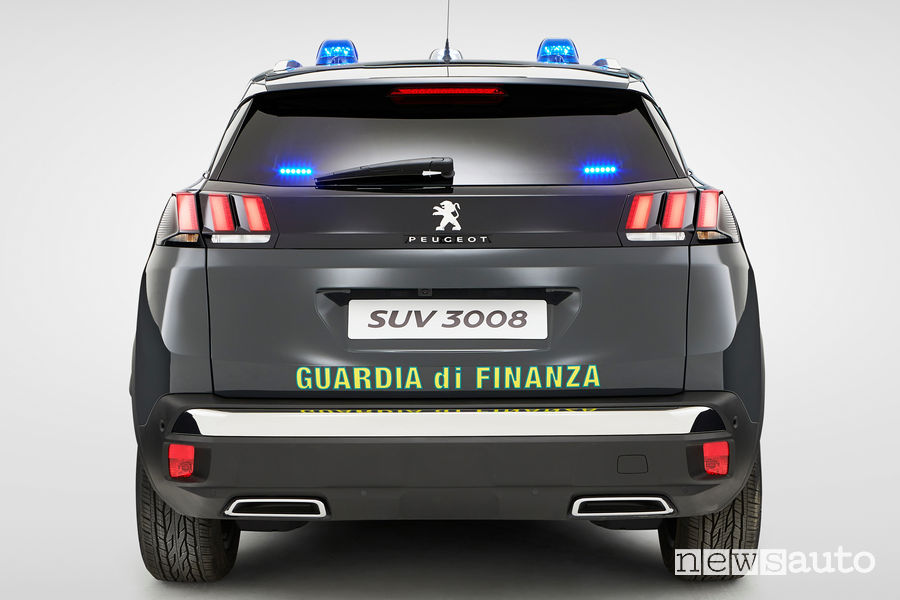 Peugeot 3008 Guardia di Finanza vista posteriore
