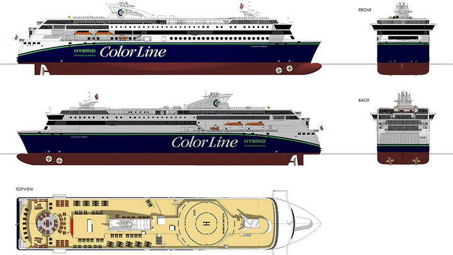 Immagini della Color Hybrid, la nave  elettrica (ibrida plug-in) con batterie più grandi al mondo