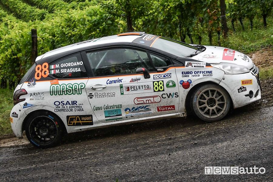 Matteo Giordano Peugeot 208 R2B, vincitore Peugeot Competition Rally Regional Club 2019