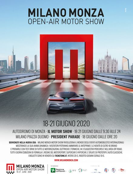 Locandina ufficiale Milano-Monza Open Air Motor Show 2020