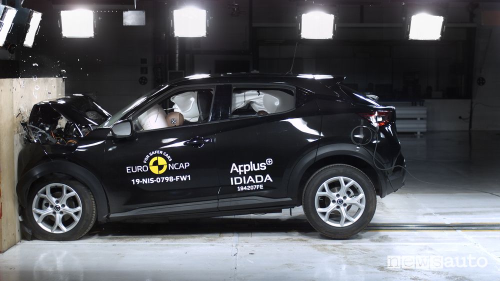 Urto frontale crash test Euro NCAP Nissan Juke