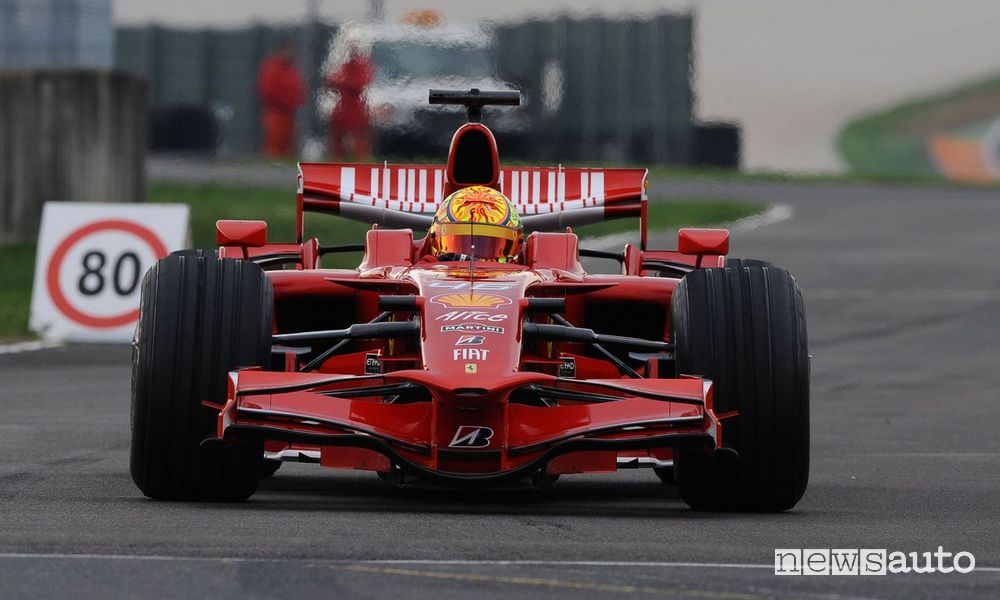 Valentino Rossi al volante della Ferrari F1 F2008