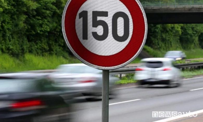 Limite 150 km/h in autostrada