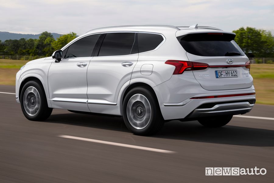 Vista posteriore Hyundai Santa Fe