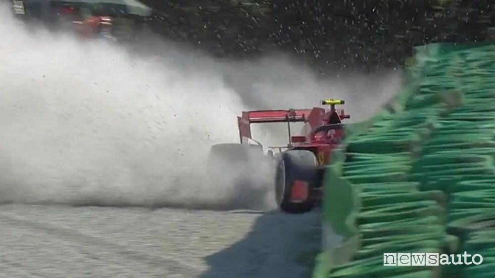 F1 Gp Italia a Monza 2020, incidente Ferrari Leclerc