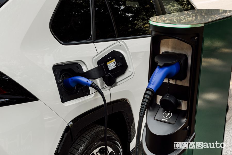 Suzuki Across ibrido plug-in da colonnina pubblica