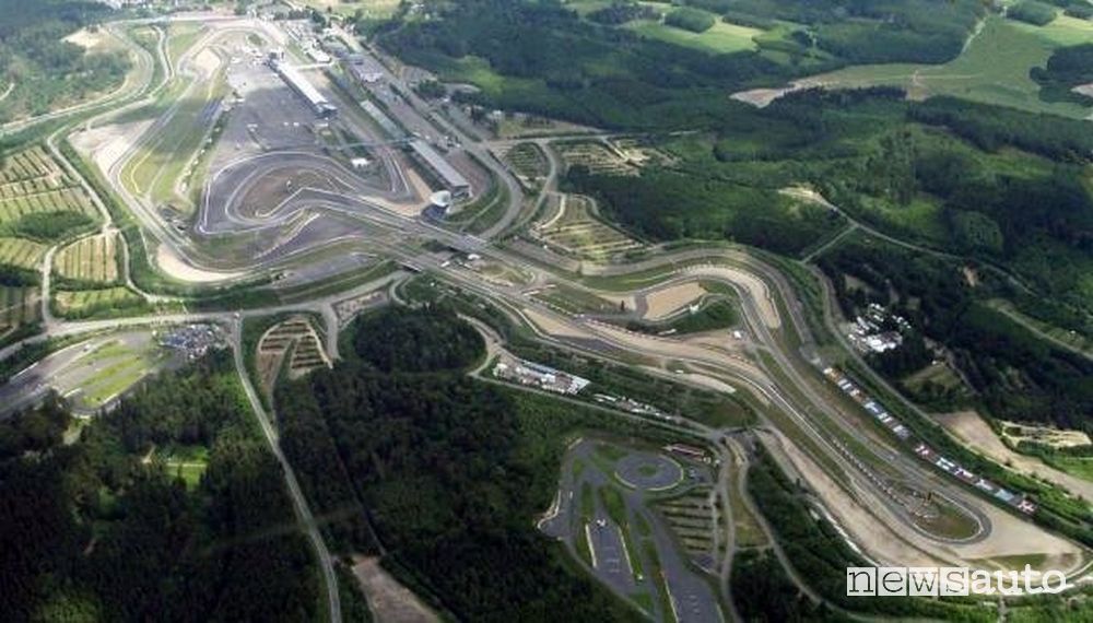 Vista aerea del tracciato del Nürburgring GP-Strecke