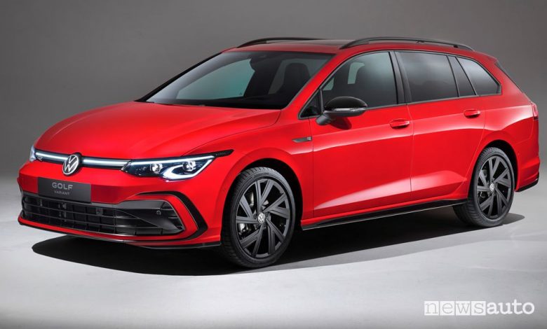 Vista di profilo Volkswagen Golf Variant R-Line