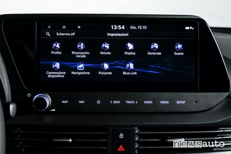 Touchscreen 10,25" infotainment abitacolo nuova Hyundai i20