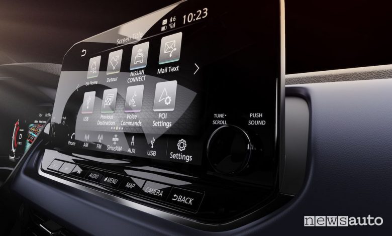 Schermo touchscreen abitacolo nuova Nissan Qashqai