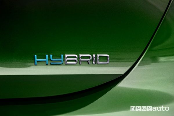 Logo Hybrid portellone posteriore nuova Peugeot 308 ibrida plug-in PHEV