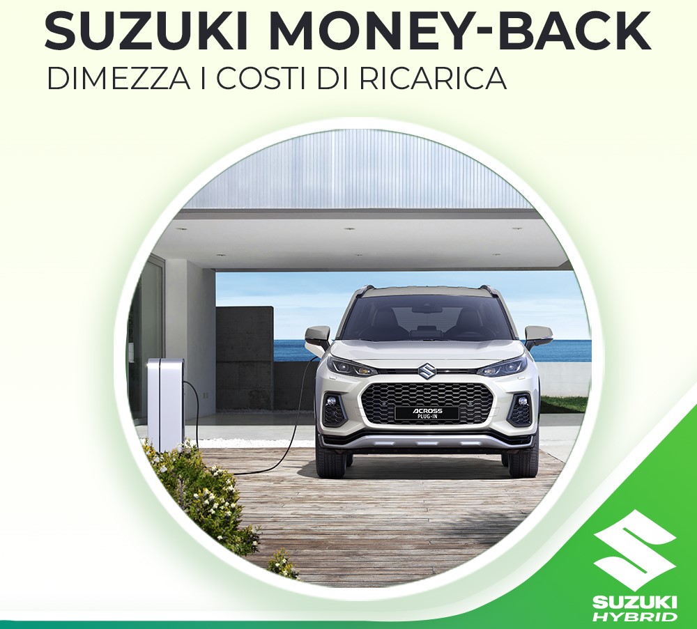 Locandina promozione Suzuki Money-Back su Across Plug-Invv