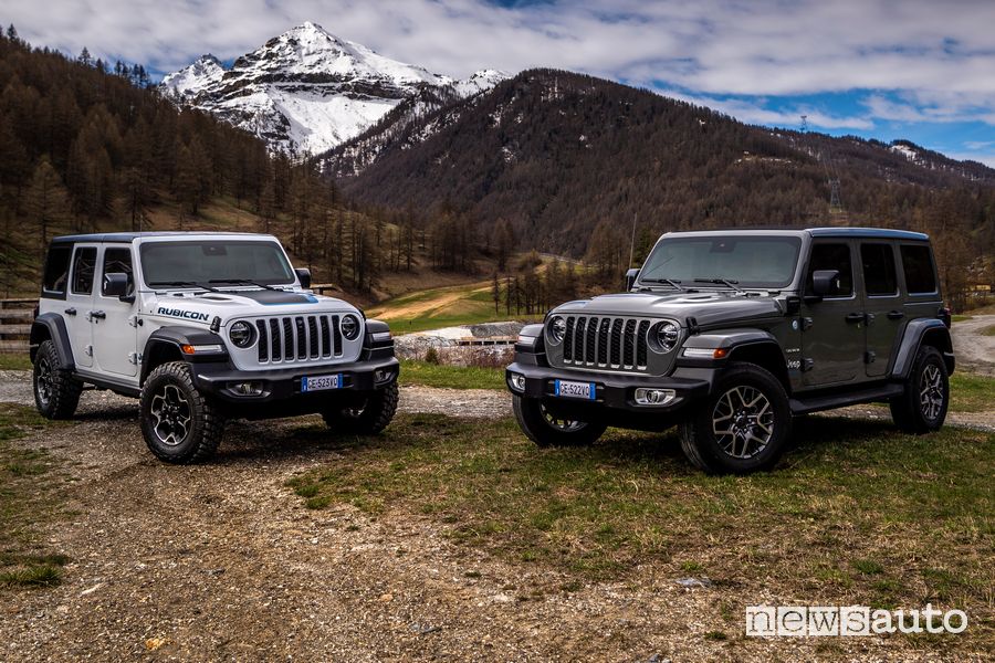 Nuova Jeep Wrangler 4xe Rubicon e Sahara