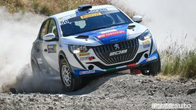 Andrea Nucita e la Peugeot 208 Rally4 al Rally di San Marino 2021