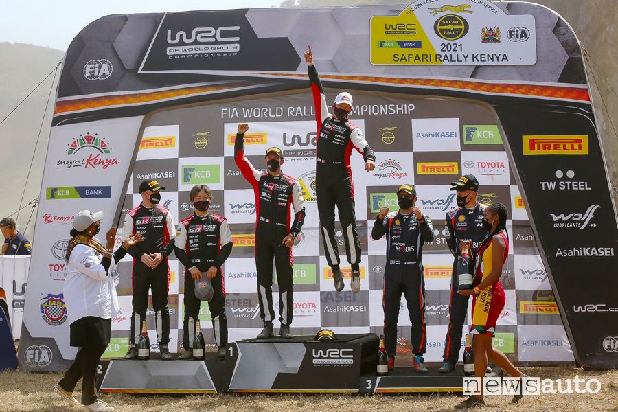 podio finale del Safari Rally Kenya 2021