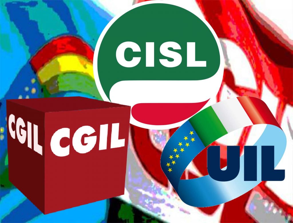 Sindacati di Cgil, Cisl e Uil