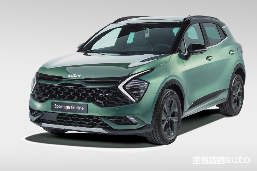 Vista di profilo nuovo Kia Sportage GT Line