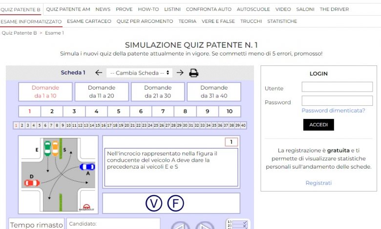 Quiz patente B on line di Patentati