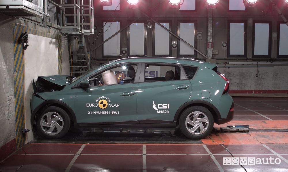 Crash test Euro NCAP Hyundai Bayon a 4 stelle 