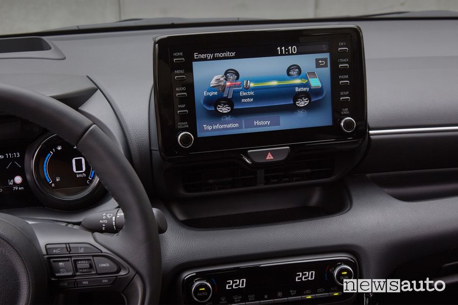 Info sistema ibrido touchscreen nuova Mazda2 full hybrid