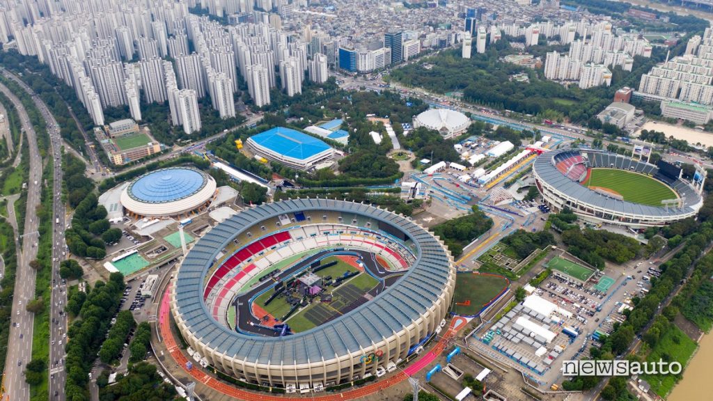 Vista dall'alto dell'Olympic Park di Seul