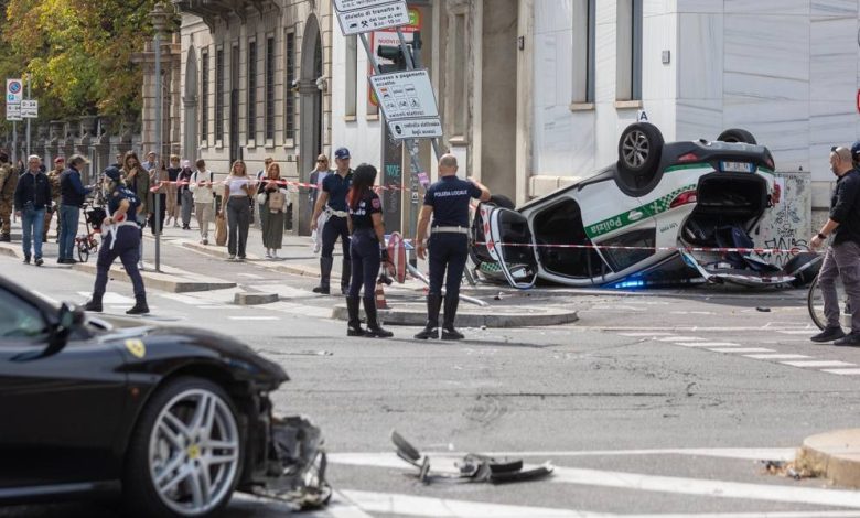 Incidente Milano, auto dei vigili contro una Ferrari