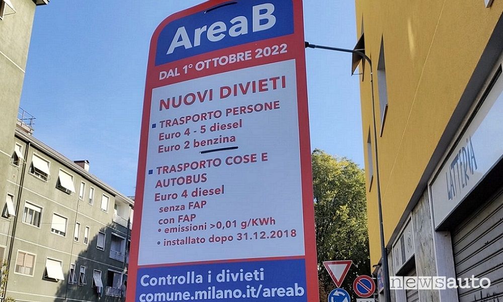 Milano Area B e Area C, divieti diesel Euro 6, novità Ztl Quadrilatero