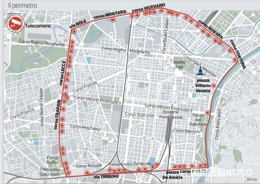 Mappa nuova ZTL Ambientale di Torino