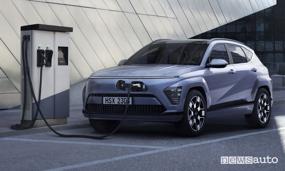 Nuova Hyundai Kona Electric in ricarica