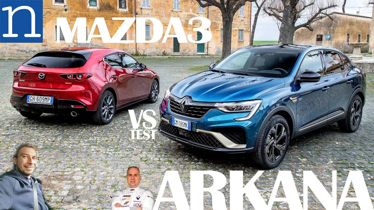 Mazda3 eSKYACTIV-X contro Renault Arkana E-Tech prova consumi