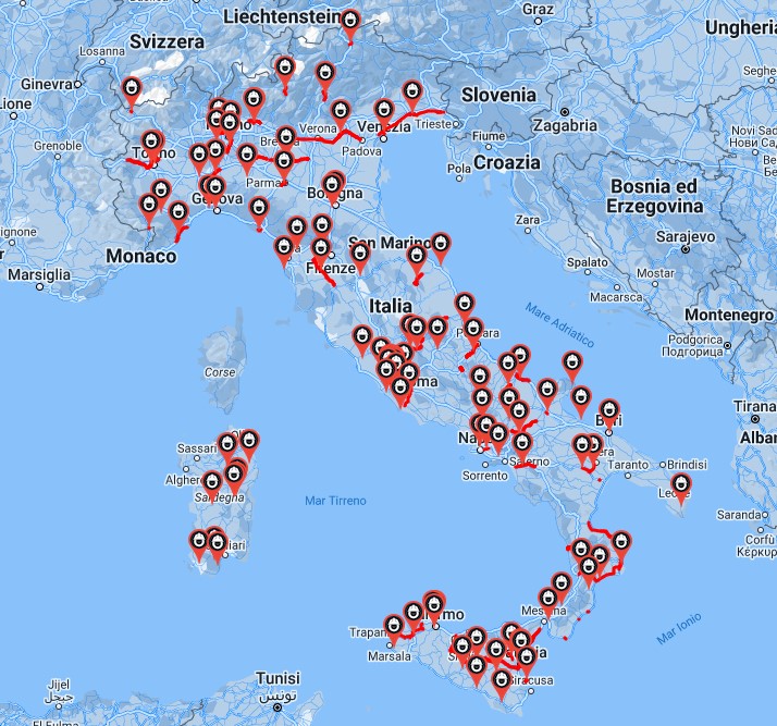 Opere e cantieri in Italia mappa