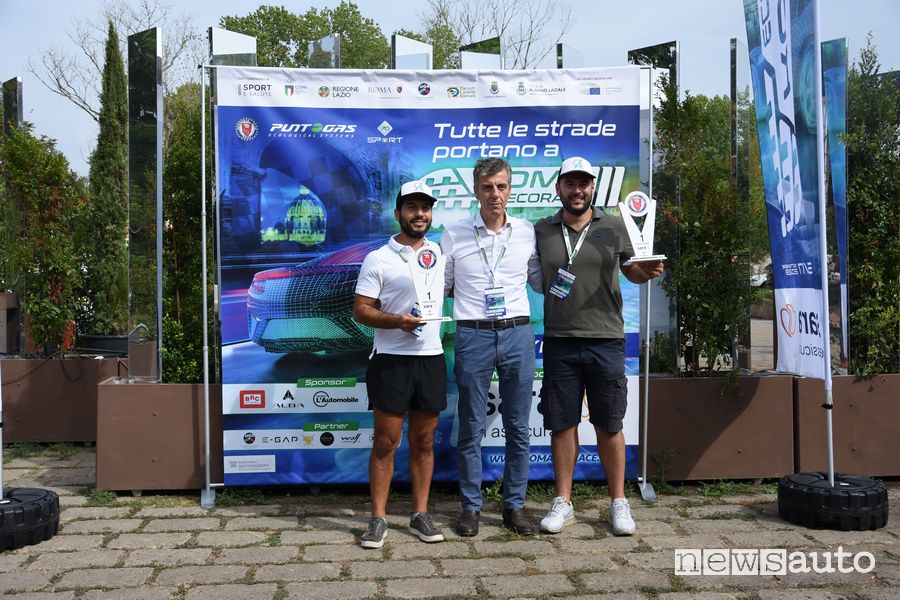 Primi classificato Roma Eco Race Matteo Rigamonti e Michele Firriolo, Rigamontigas.it, su Skoda Enyaq 80X