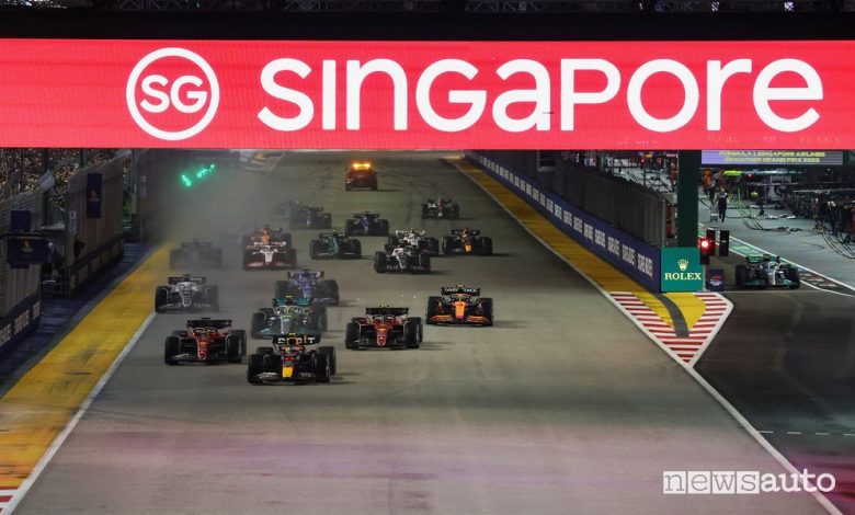 F1 orari tv Singapore 2023, TV Sky, Now e TV8