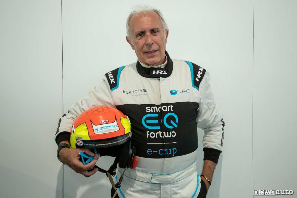 Alberto Bergamaschi il pilota della smart eq in pista e in gara a Vallelunga