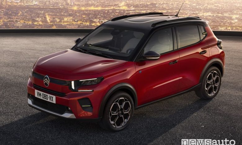 Citroen e-C3 elettrica anteriore 3/4
