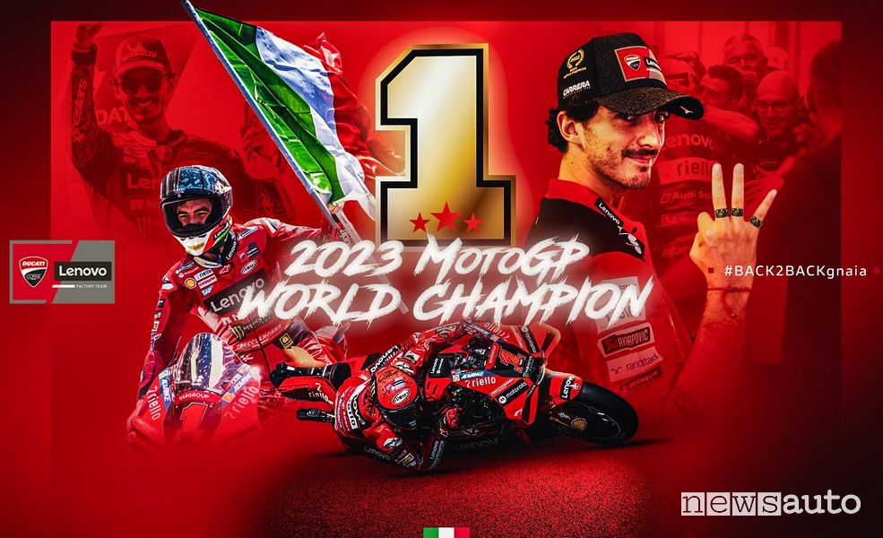 Francesco Bagnaia e la Ducati sono Campioni del Mondo di MotoGP 2023