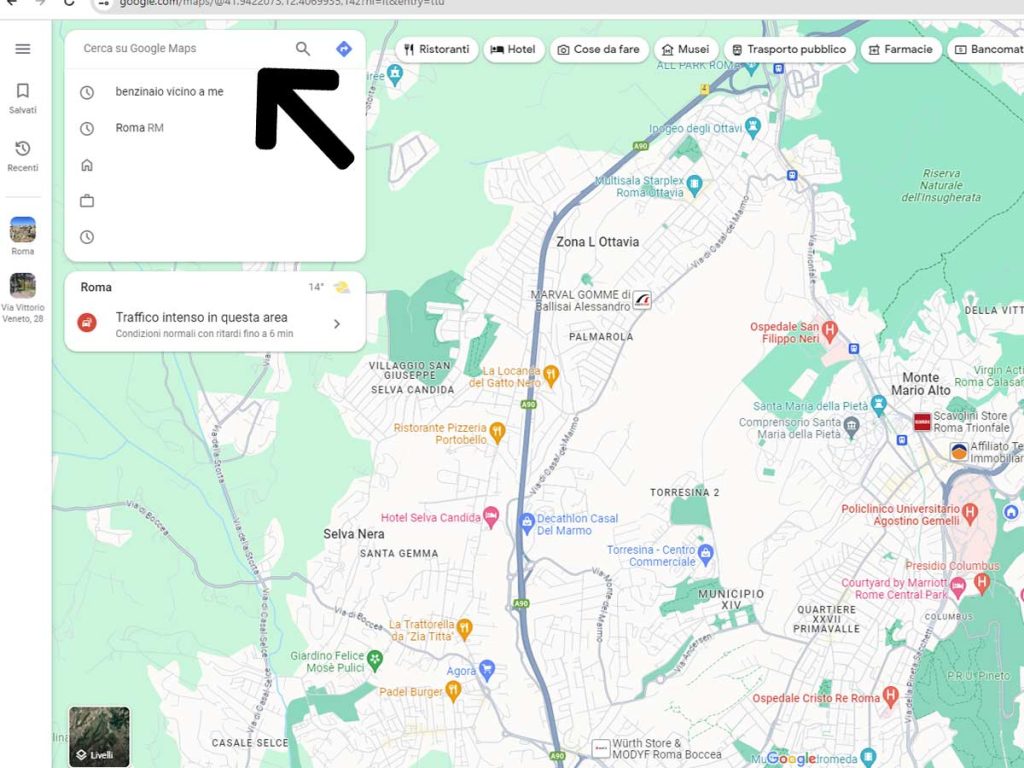 Trova benzinaio vicino a me con google maps - versione desktop