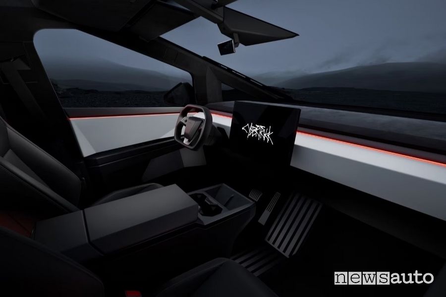 Tesla Cybertruck plancia abitacolo