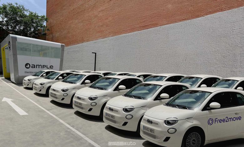 Per il progetto di battery swapping lanciato a Madrid, Fiat fornisce una flotta di 500e