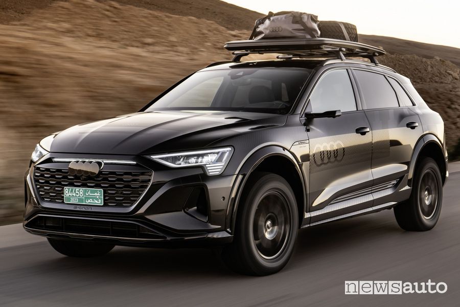 Audi Q8 e-tron edition Dakar on the road