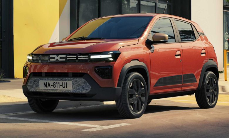 Nuova Dacia Spring 2024 anteriore 3/4