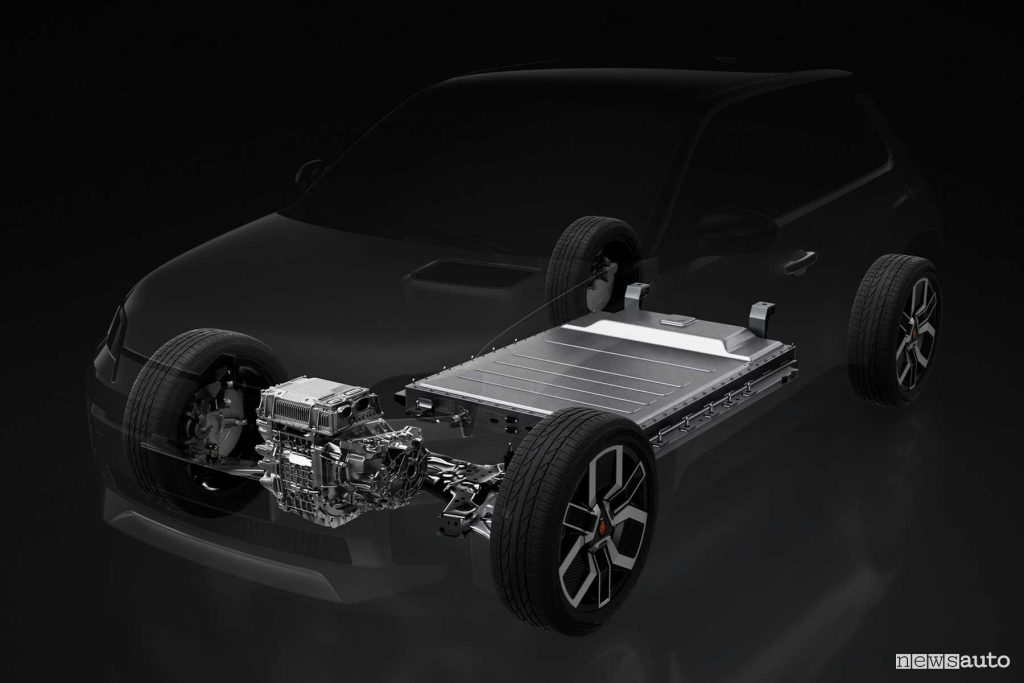 Renault 5 E-Tech Electric pianale, batteria, motore
