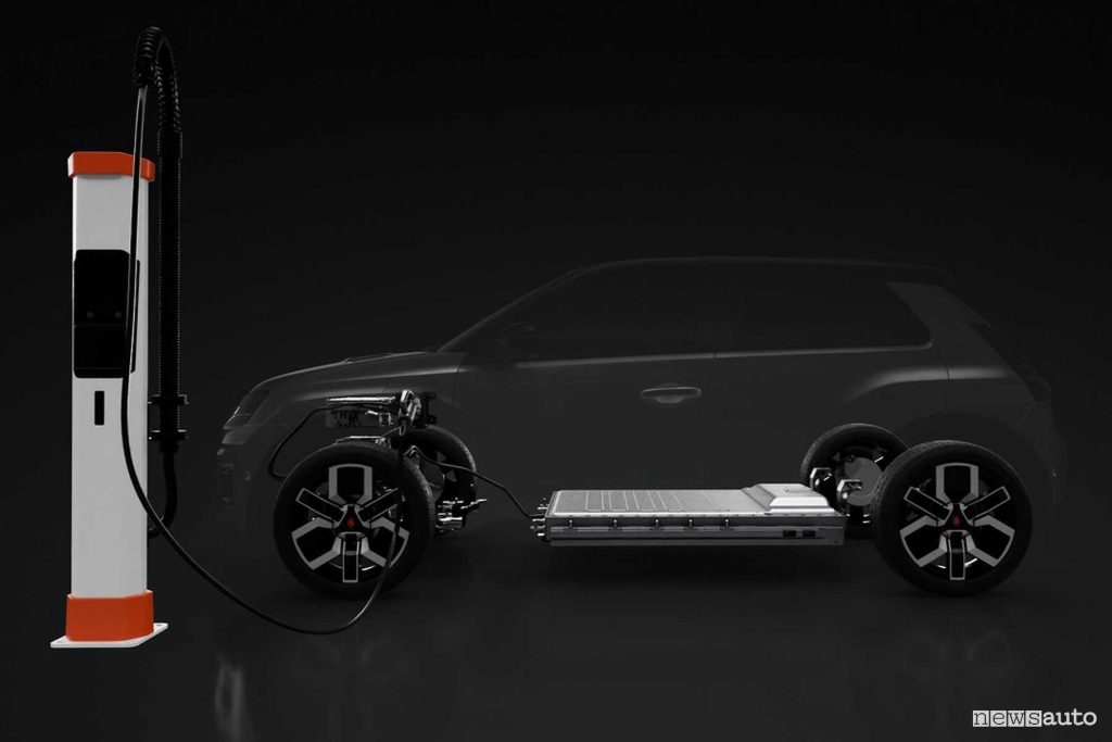 Renault 5 E-Tech Electric in ricarica DC