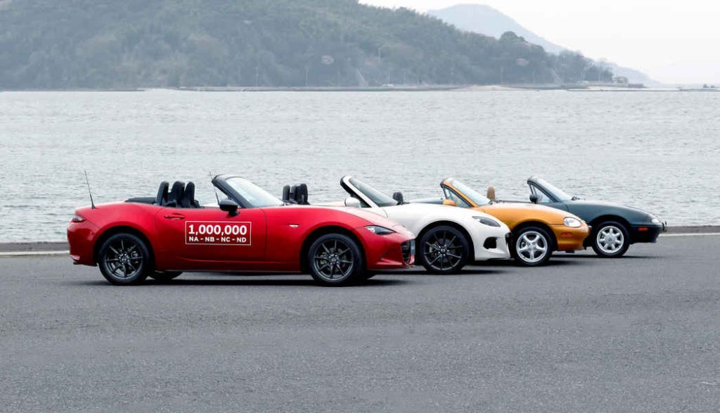 Mazda MX-5 a confronto NA NB NC ND