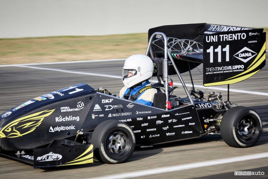 Formula SAE Italy 2024 single-seater on the track